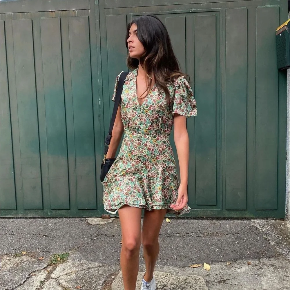 🌸 SANDRO 🌸Fee Floral Ruffle Dress SANDRO - Picture 14 of 16